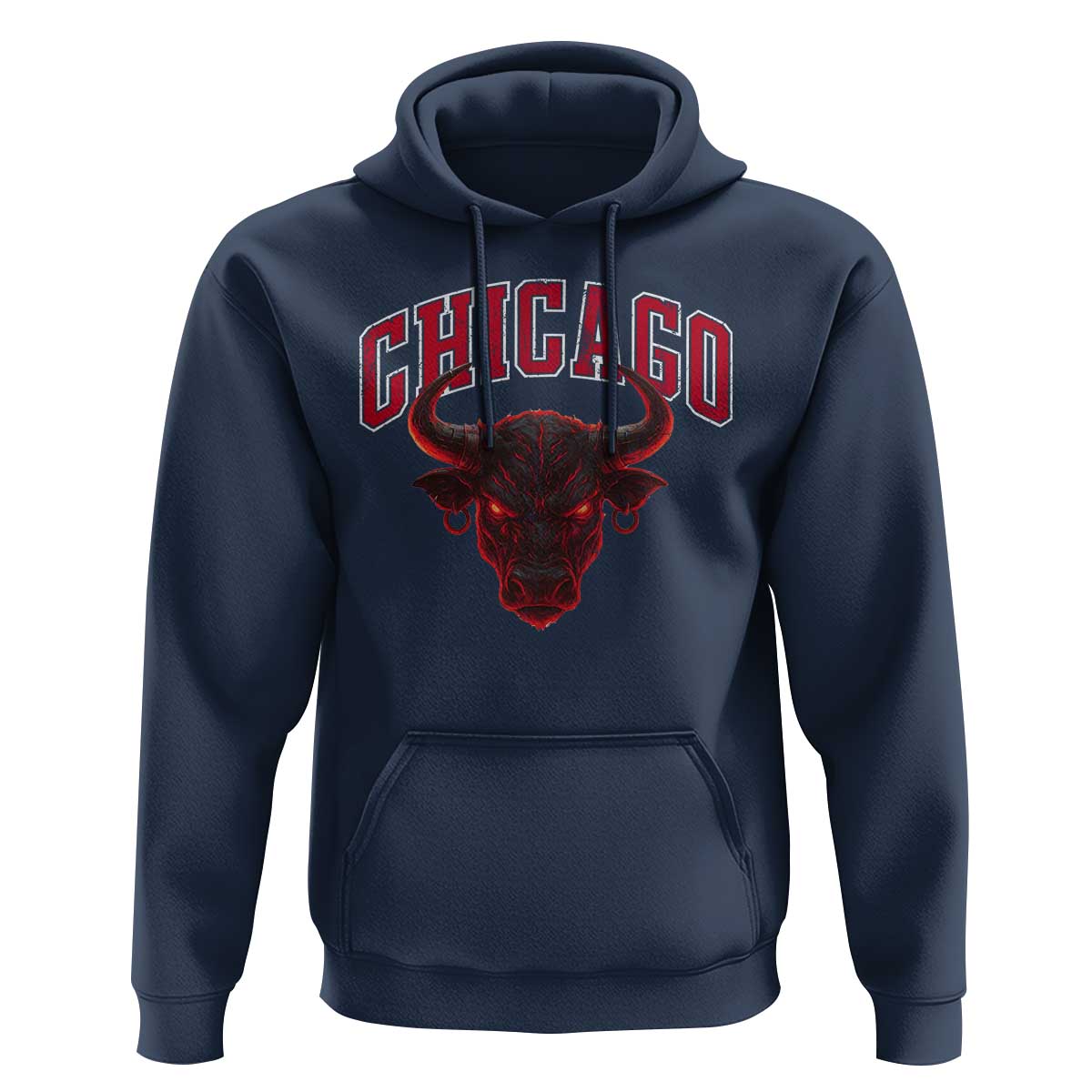Retro Chicago Hoodie Bulls Mascot Team Spirit Vintage Basketball Fan - Wonder Print Shop