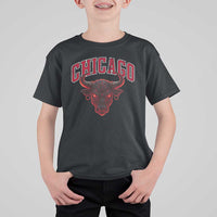 Retro Chicago T Shirt For Kid Bulls Mascot Team Spirit Vintage Basketball Fan - Wonder Print Shop