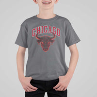 Retro Chicago T Shirt For Kid Bulls Mascot Team Spirit Vintage Basketball Fan - Wonder Print Shop