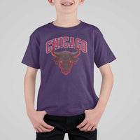 Retro Chicago T Shirt For Kid Bulls Mascot Team Spirit Vintage Basketball Fan - Wonder Print Shop