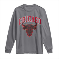 Retro Chicago Long Sleeve Shirt Bulls Mascot Team Spirit Vintage Basketball Fan - Wonder Print Shop