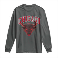 Retro Chicago Long Sleeve Shirt Bulls Mascot Team Spirit Vintage Basketball Fan - Wonder Print Shop