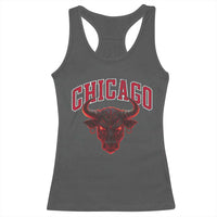 Retro Chicago Racerback Tank Top Bulls Mascot Team Spirit Vintage Basketball Fan - Wonder Print Shop