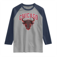 Retro Chicago Raglan Shirt Bulls Mascot Team Spirit Vintage Basketball Fan - Wonder Print Shop