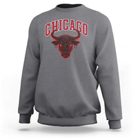 Retro Chicago Sweatshirt Bulls Mascot Team Spirit Vintage Basketball Fan - Wonder Print Shop