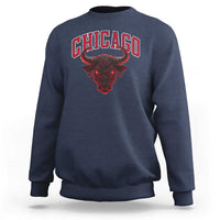 Retro Chicago Sweatshirt Bulls Mascot Team Spirit Vintage Basketball Fan - Wonder Print Shop