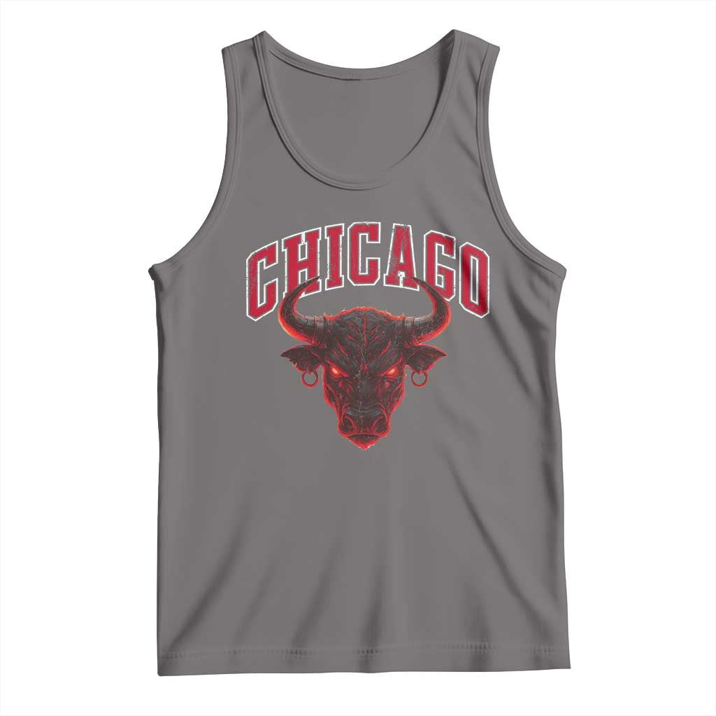 Retro Chicago Tank Top Bulls Mascot Team Spirit Vintage Basketball Fan - Wonder Print Shop