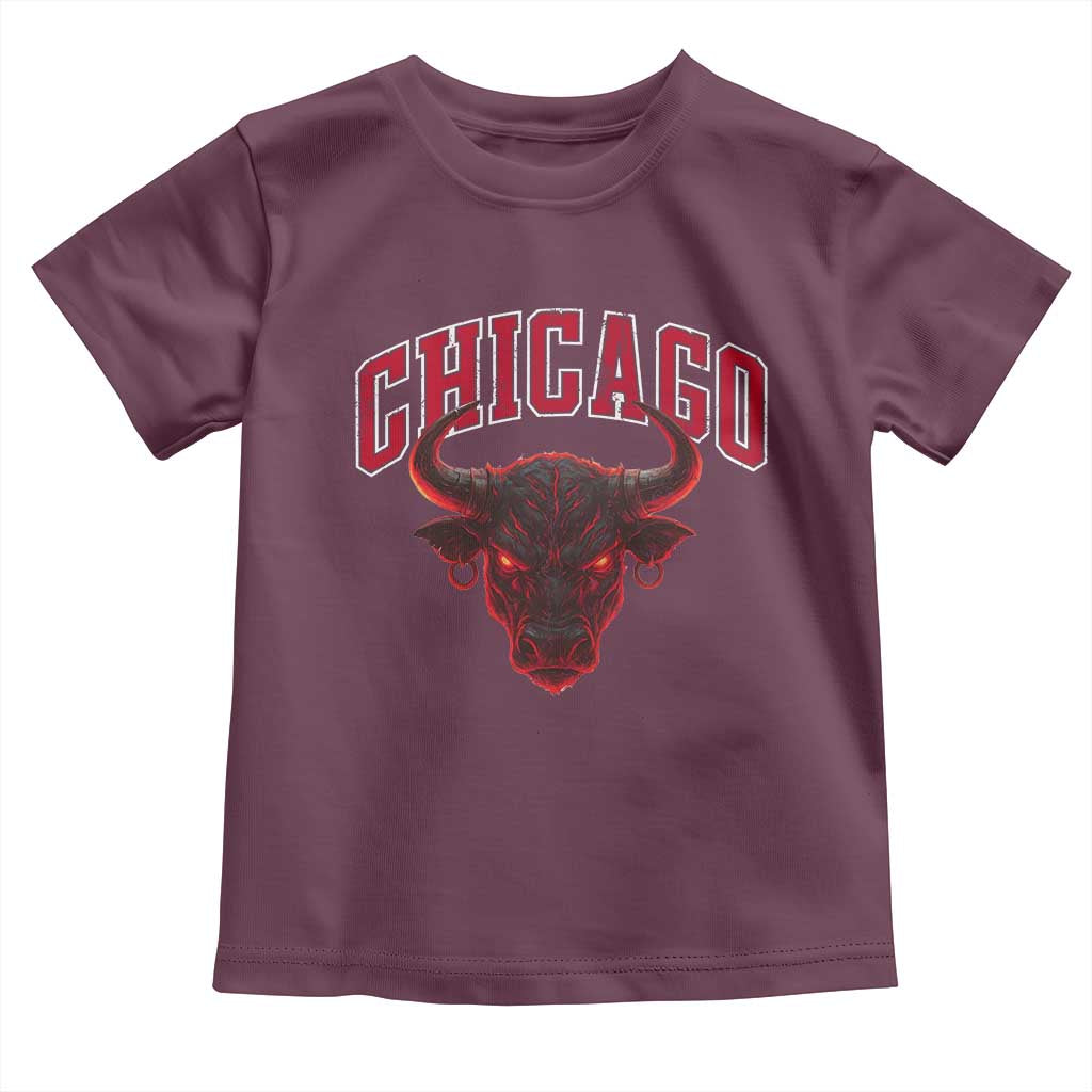 Retro Chicago Toddler T Shirt Bulls Mascot Team Spirit Vintage Basketball Fan - Wonder Print Shop