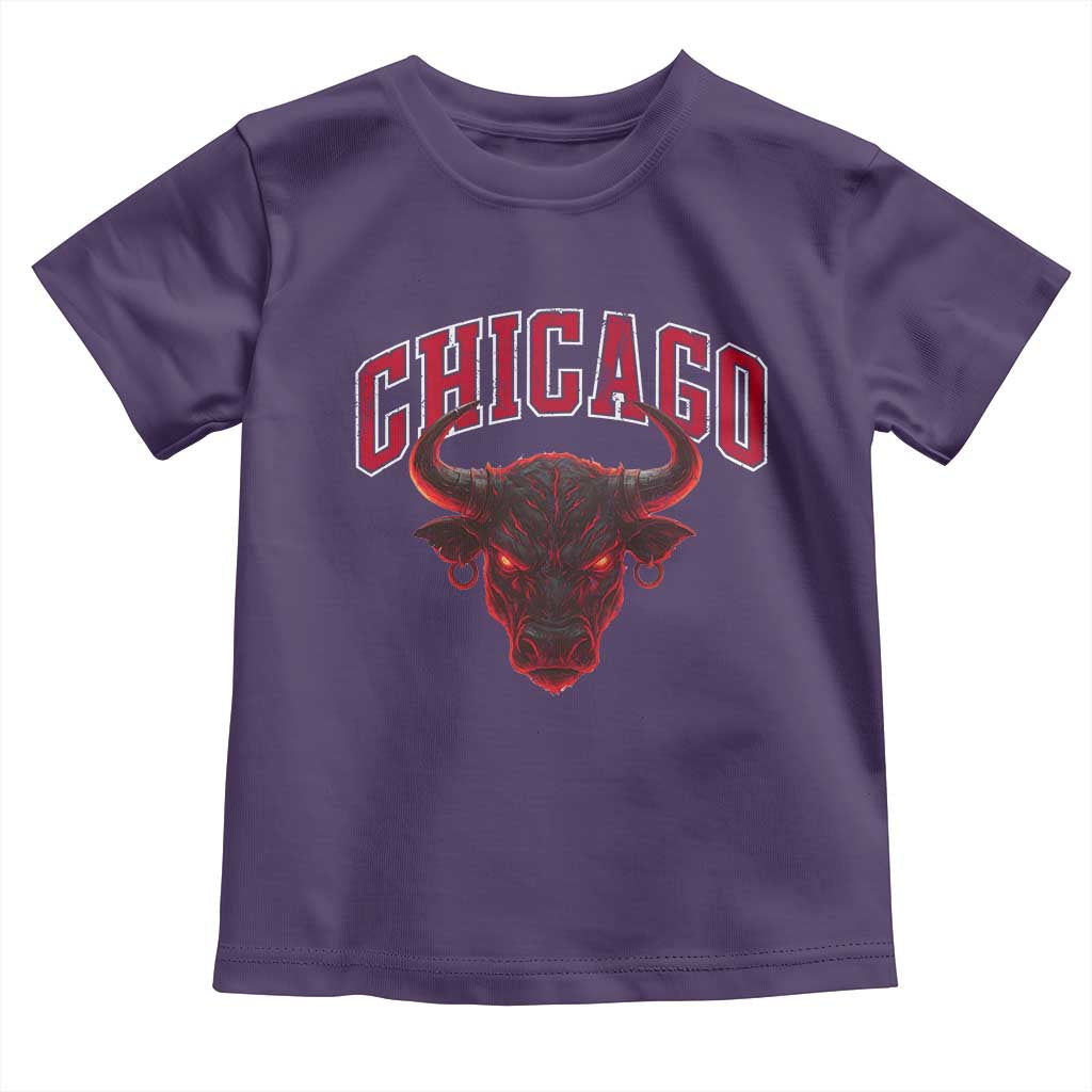 Retro Chicago Toddler T Shirt Bulls Mascot Team Spirit Vintage Basketball Fan - Wonder Print Shop