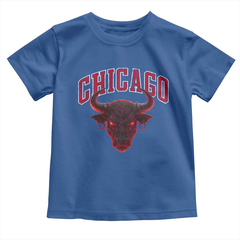 Retro Chicago Toddler T Shirt Bulls Mascot Team Spirit Vintage Basketball Fan - Wonder Print Shop