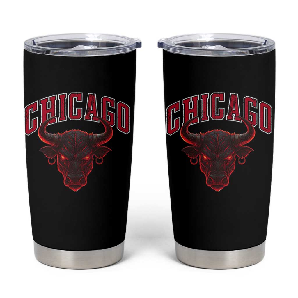 Retro Chicago Tumbler Cup Bulls Mascot Team Spirit Vintage Basketball Fan - Wonder Print Shop