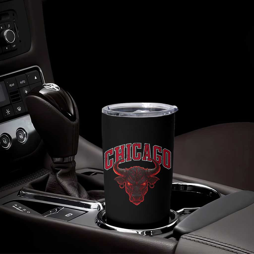 Retro Chicago Tumbler Cup Bulls Mascot Team Spirit Vintage Basketball Fan - Wonder Print Shop