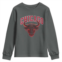 Retro Chicago Youth Sweatshirt Bulls Mascot Team Spirit Vintage Basketball Fan - Wonder Print Shop