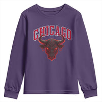 Retro Chicago Youth Sweatshirt Bulls Mascot Team Spirit Vintage Basketball Fan - Wonder Print Shop