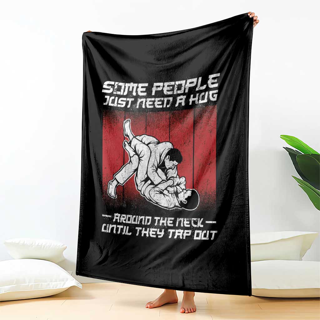 Brazilian Jiu Jitsu Throw Blanket Some People Just Need A Hug Vintage BJJ - Wonder Print Shop