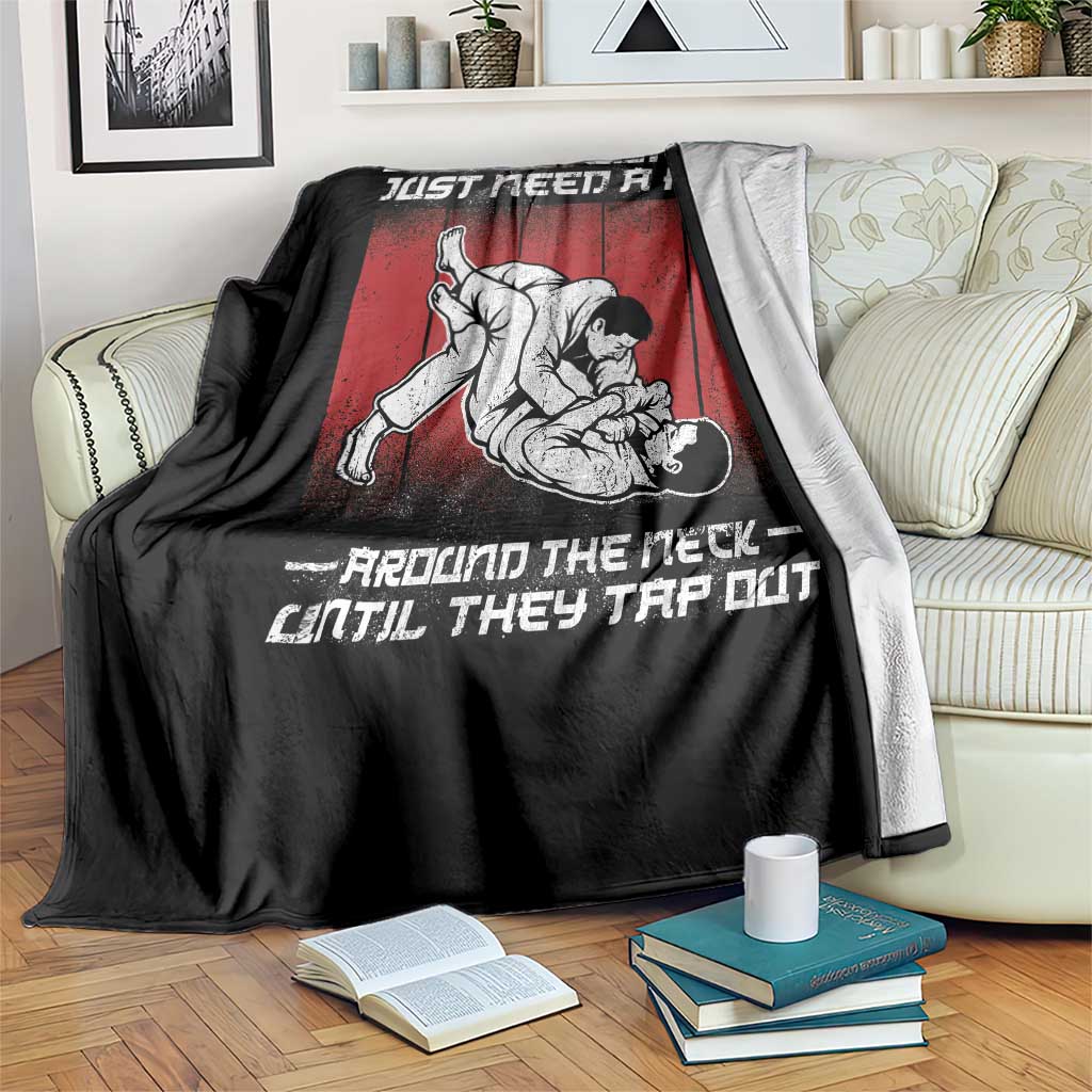 Brazilian Jiu Jitsu Throw Blanket Some People Just Need A Hug Vintage BJJ - Wonder Print Shop