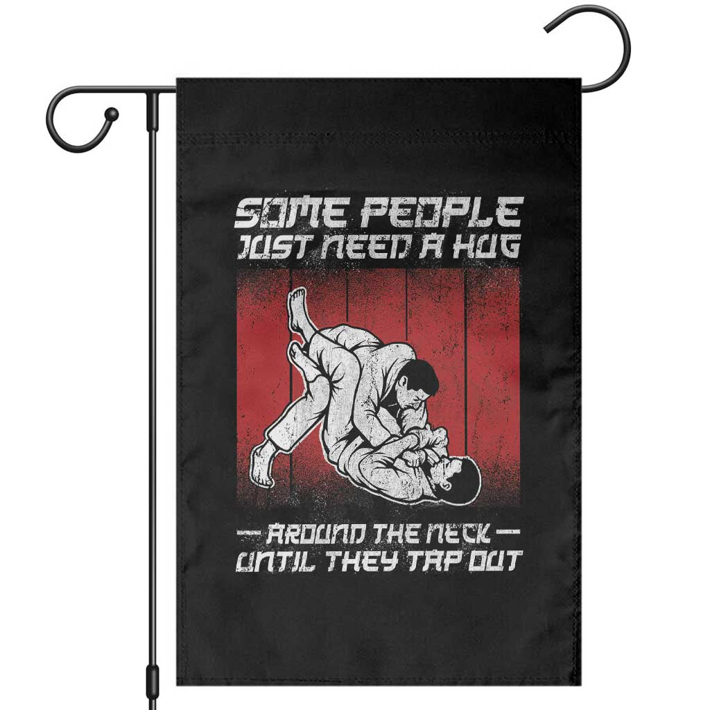 Brazilian Jiu Jitsu Garden Flag Some People Just Need A Hug Vintage BJJ - Wonder Print Shop