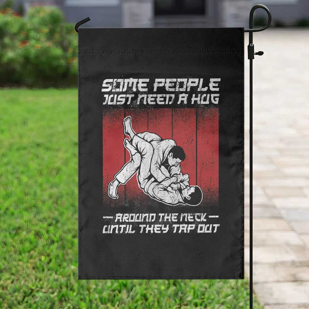 Brazilian Jiu Jitsu Garden Flag Some People Just Need A Hug Vintage BJJ - Wonder Print Shop