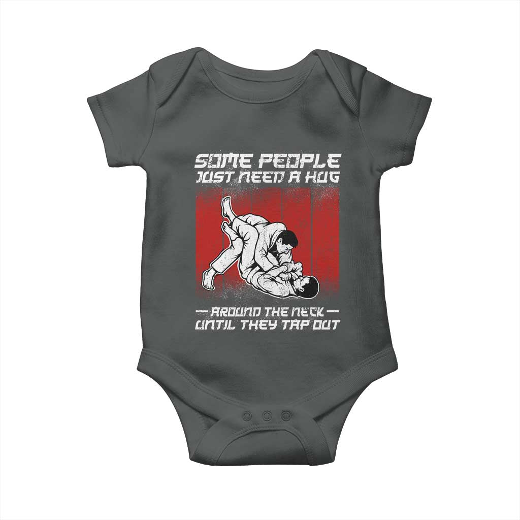 Brazilian Jiu Jitsu Baby Onesie Some People Just Need A Hug Vintage BJJ - Wonder Print Shop