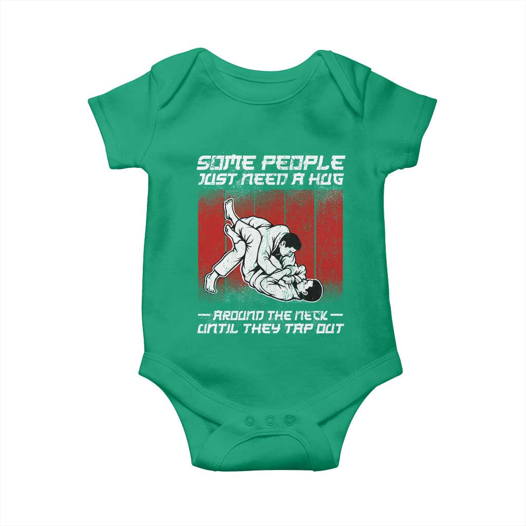 Brazilian Jiu Jitsu Baby Onesie Some People Just Need A Hug Vintage BJJ - Wonder Print Shop