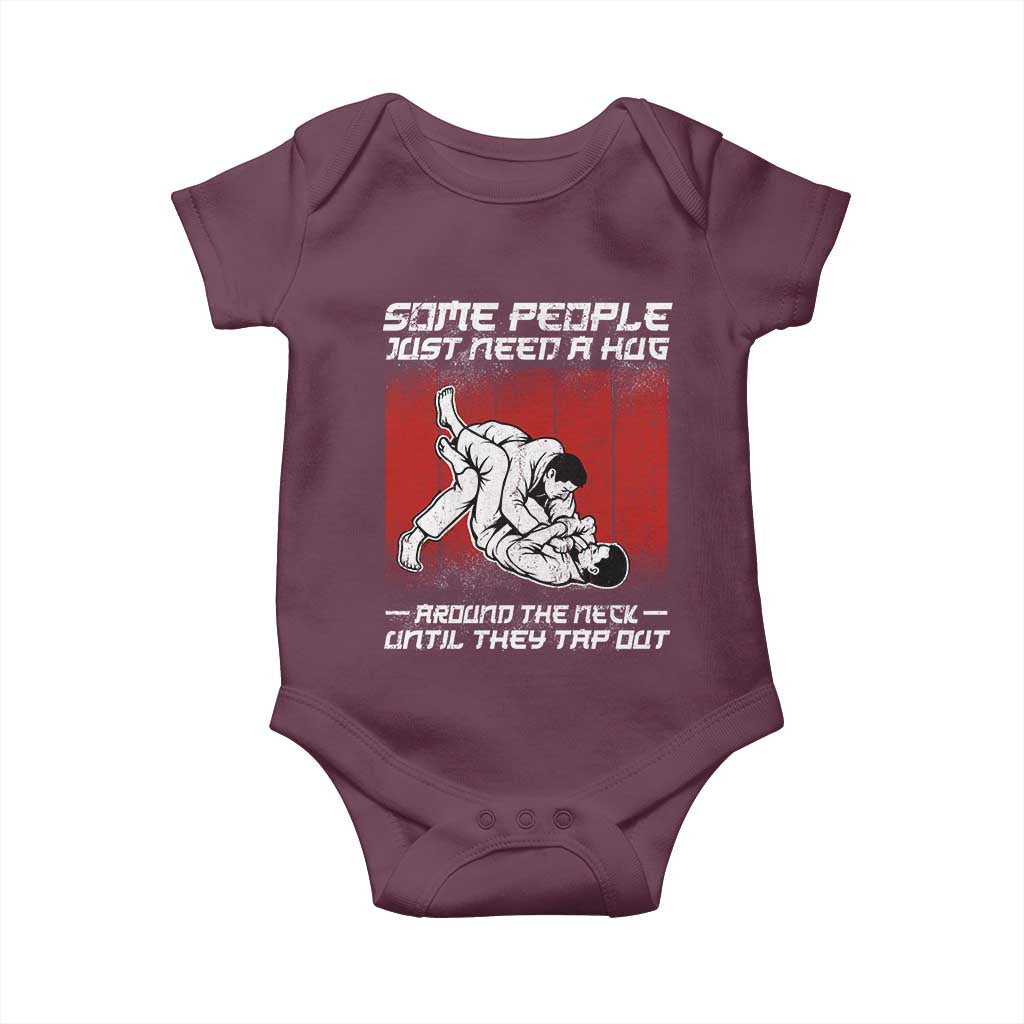 Brazilian Jiu Jitsu Baby Onesie Some People Just Need A Hug Vintage BJJ - Wonder Print Shop