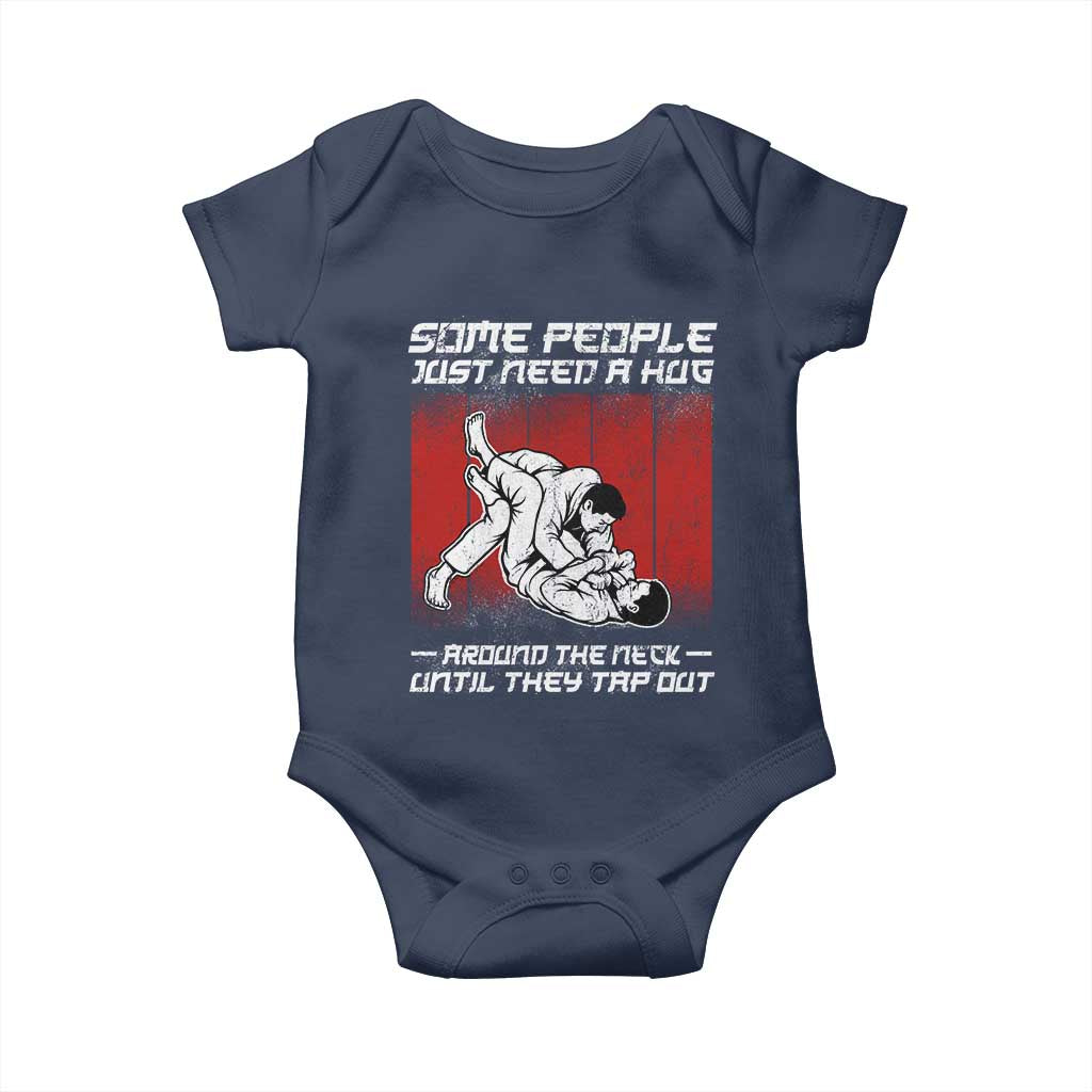 Brazilian Jiu Jitsu Baby Onesie Some People Just Need A Hug Vintage BJJ - Wonder Print Shop