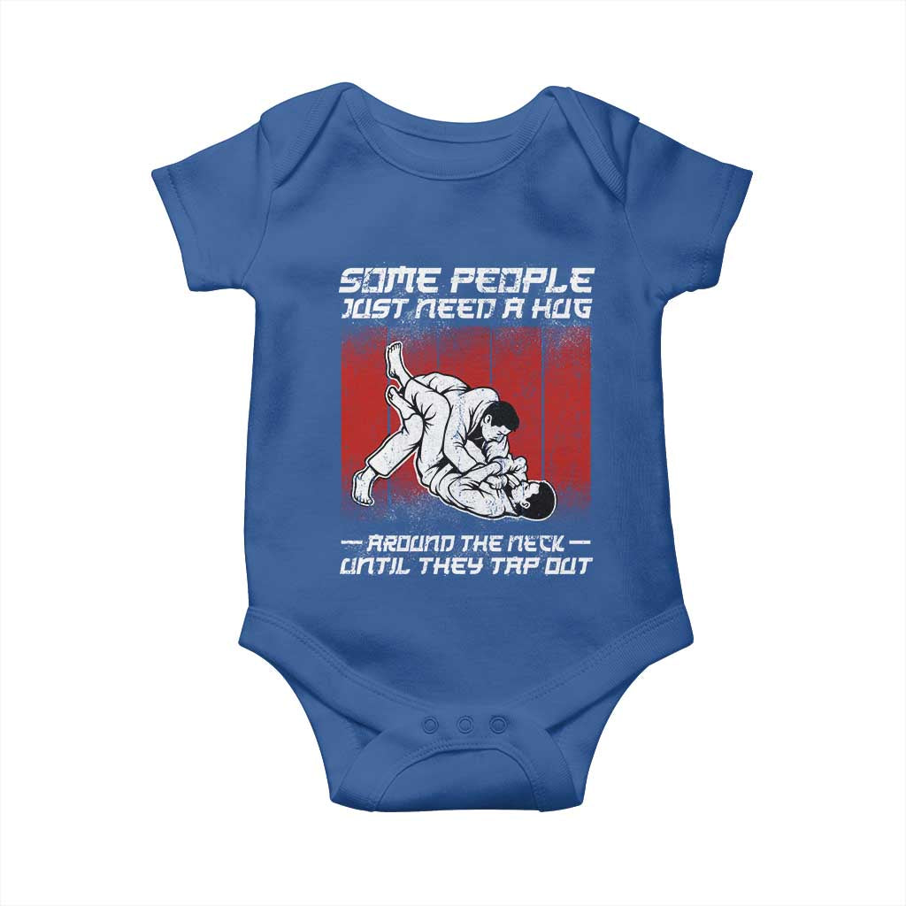 Brazilian Jiu Jitsu Baby Onesie Some People Just Need A Hug Vintage BJJ - Wonder Print Shop