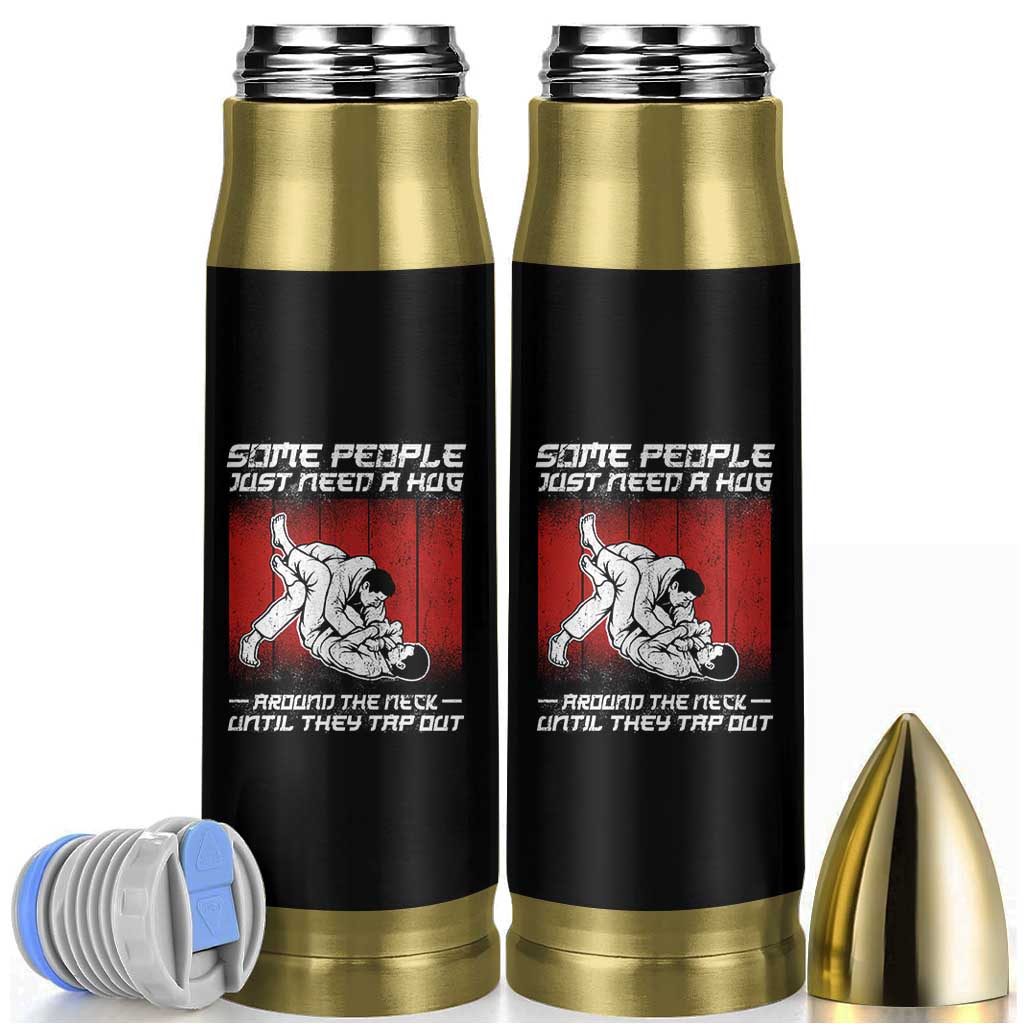 Brazilian Jiu Jitsu Bullet Tumbler Some People Just Need A Hug Vintage BJJ - Wonder Print Shop