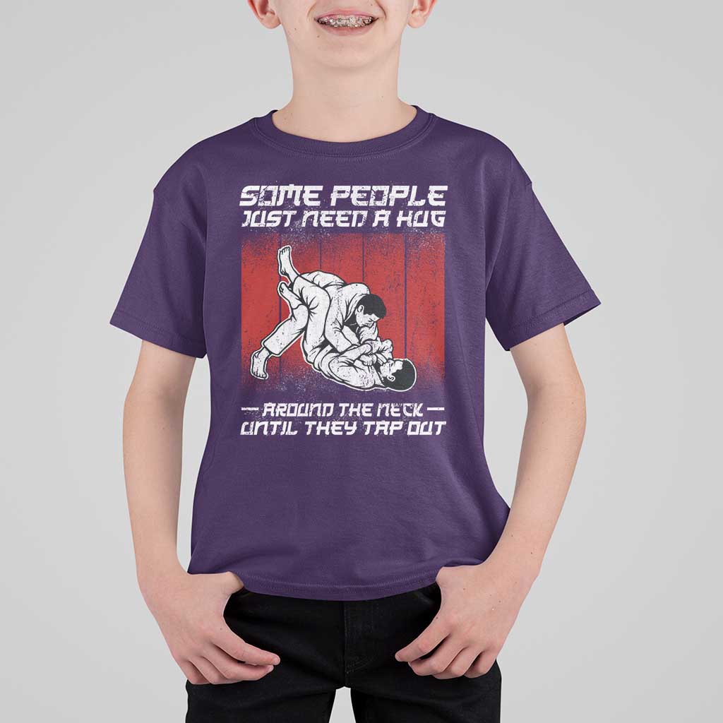 Brazilian Jiu Jitsu T Shirt For Kid Some People Just Need A Hug Vintage BJJ - Wonder Print Shop