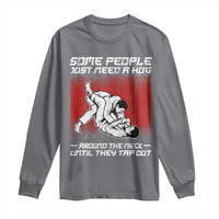 Brazilian Jiu Jitsu Long Sleeve Shirt Some People Just Need A Hug Vintage BJJ - Wonder Print Shop