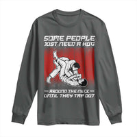 Brazilian Jiu Jitsu Long Sleeve Shirt Some People Just Need A Hug Vintage BJJ - Wonder Print Shop