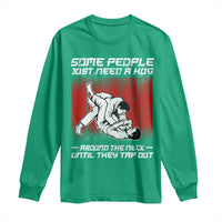 Brazilian Jiu Jitsu Long Sleeve Shirt Some People Just Need A Hug Vintage BJJ - Wonder Print Shop