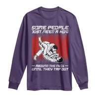 Brazilian Jiu Jitsu Long Sleeve Shirt Some People Just Need A Hug Vintage BJJ - Wonder Print Shop