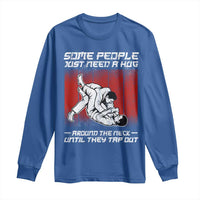 Brazilian Jiu Jitsu Long Sleeve Shirt Some People Just Need A Hug Vintage BJJ - Wonder Print Shop