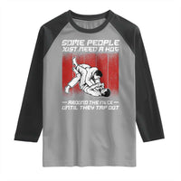 Brazilian Jiu Jitsu Raglan Shirt Some People Just Need A Hug Vintage BJJ - Wonder Print Shop