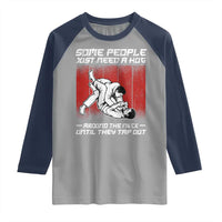 Brazilian Jiu Jitsu Raglan Shirt Some People Just Need A Hug Vintage BJJ - Wonder Print Shop