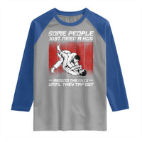 Brazilian Jiu Jitsu Raglan Shirt Some People Just Need A Hug Vintage BJJ - Wonder Print Shop