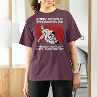 Brazilian Jiu Jitsu T Shirt For Women Some People Just Need A Hug Vintage BJJ - Wonder Print Shop