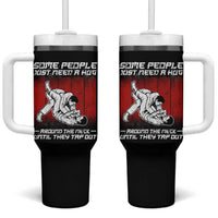 Brazilian Jiu Jitsu Tumbler With Handle Some People Just Need A Hug Vintage BJJ - Wonder Print Shop