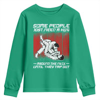 Brazilian Jiu Jitsu Youth Sweatshirt Some People Just Need A Hug Vintage BJJ - Wonder Print Shop