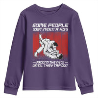 Brazilian Jiu Jitsu Youth Sweatshirt Some People Just Need A Hug Vintage BJJ - Wonder Print Shop