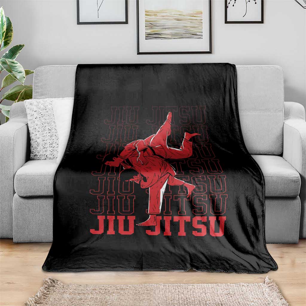 Brazilian Jiu Jitsu Throw Blanket BJJ Distressed - Wonder Print Shop