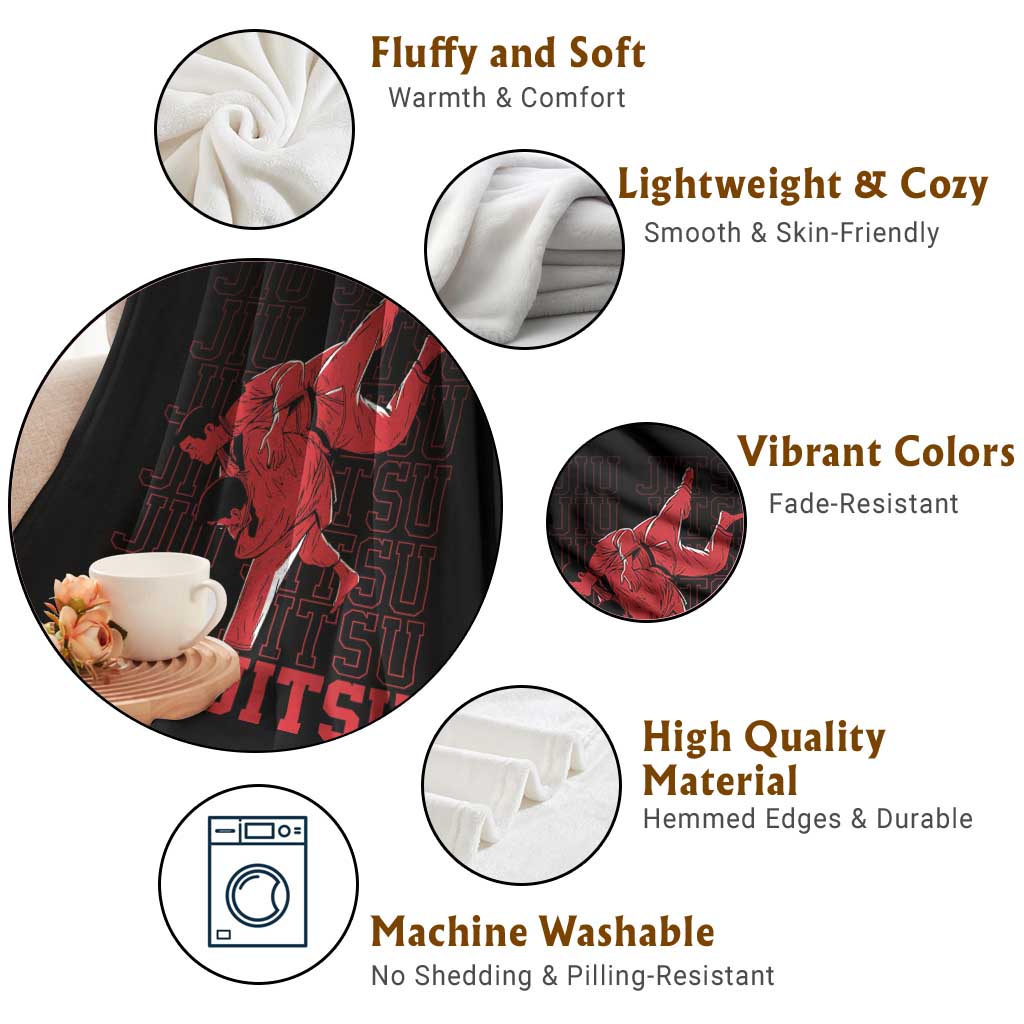 Brazilian Jiu Jitsu Throw Blanket BJJ Distressed - Wonder Print Shop