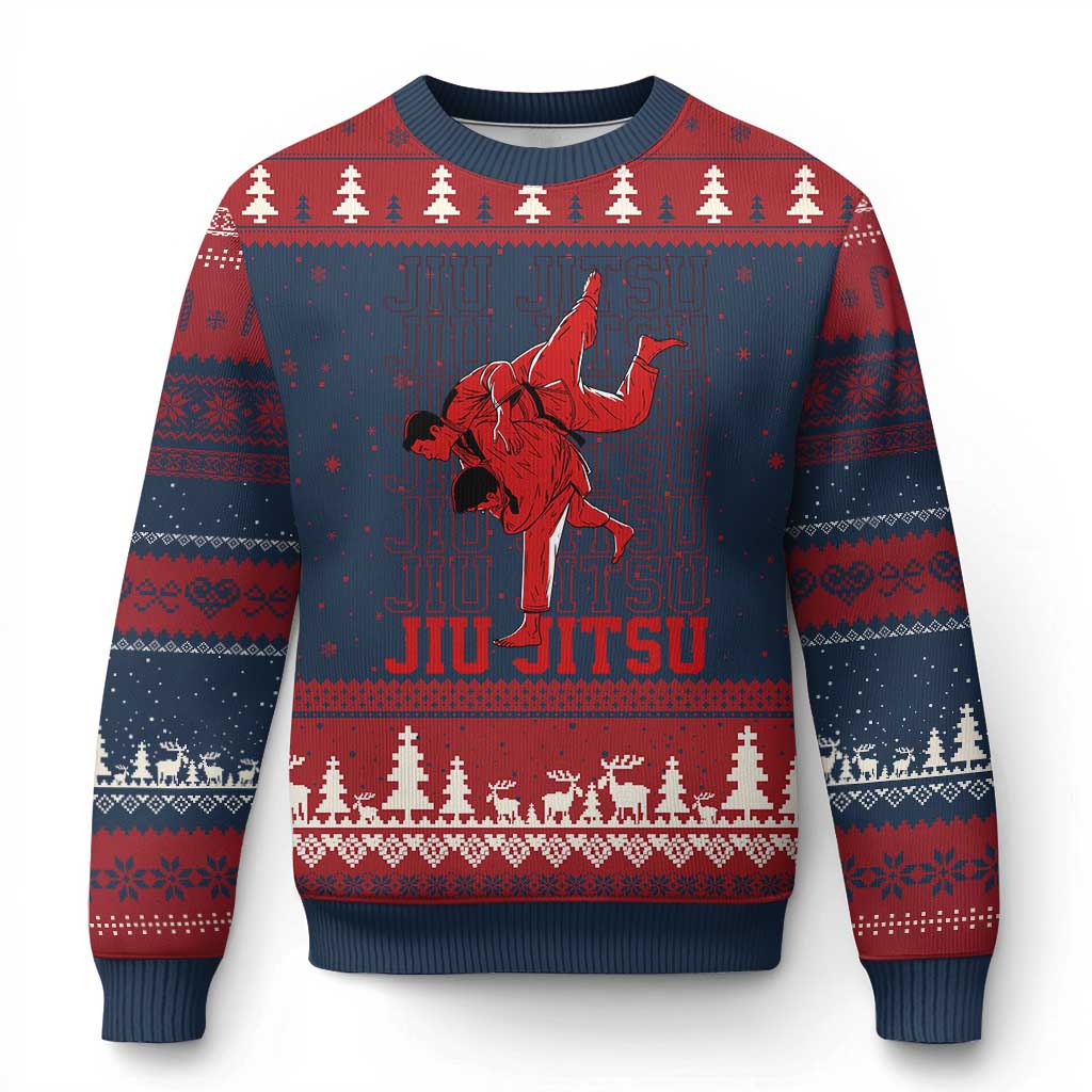 Brazilian Jiu Jitsu Ugly Christmas Sweater BJJ Distressed - Wonder Print Shop