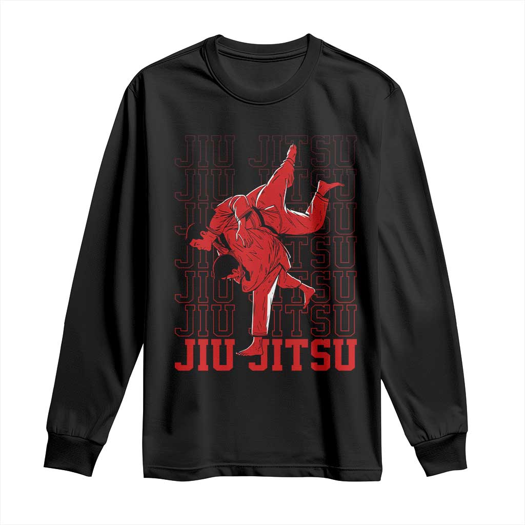Brazilian Jiu Jitsu Long Sleeve Shirt BJJ Distressed - Wonder Print Shop