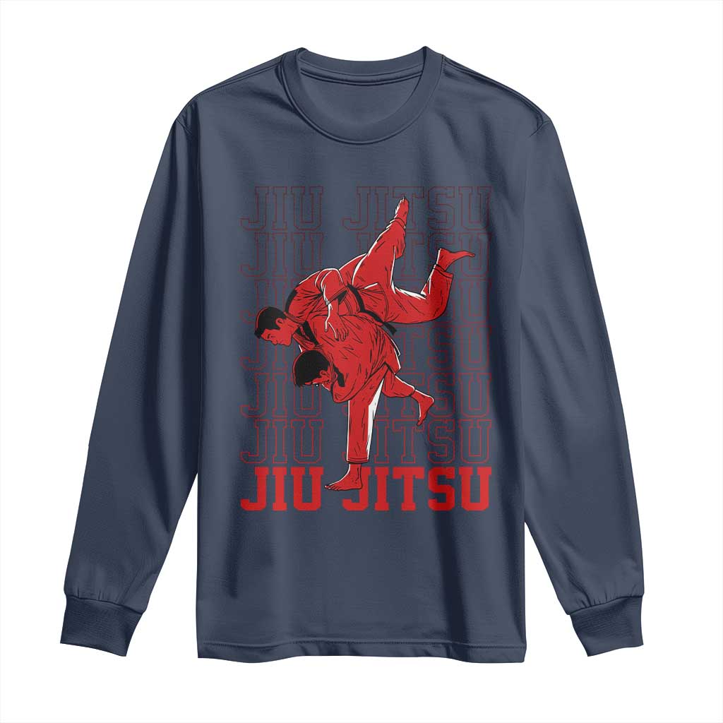 Brazilian Jiu Jitsu Long Sleeve Shirt BJJ Distressed - Wonder Print Shop