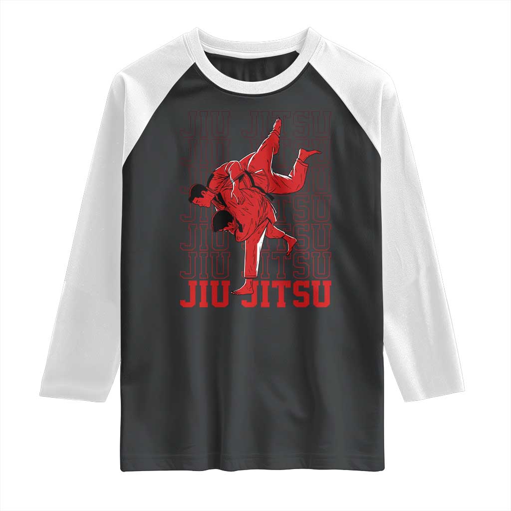 Brazilian Jiu Jitsu Raglan Shirt BJJ Distressed - Wonder Print Shop