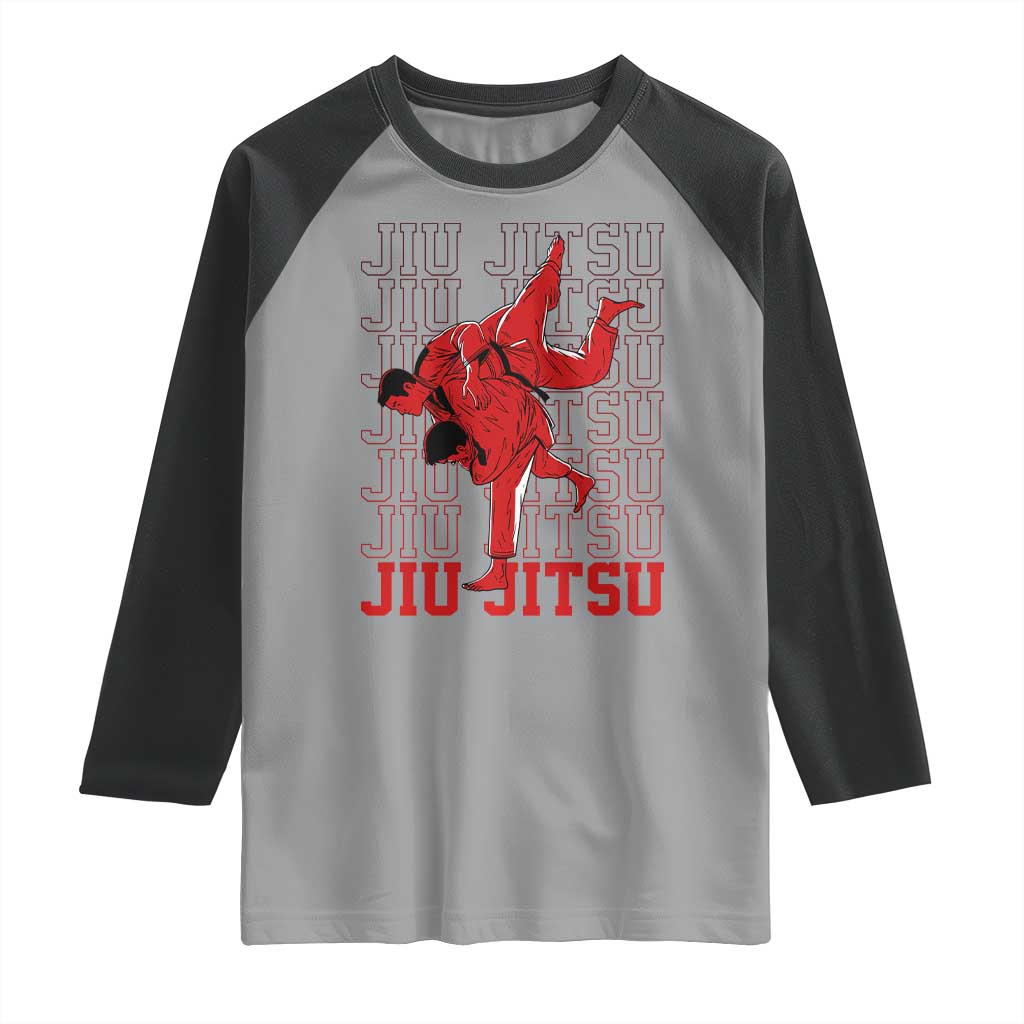 Brazilian Jiu Jitsu Raglan Shirt BJJ Distressed - Wonder Print Shop