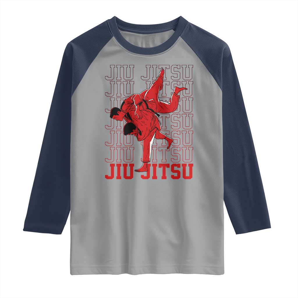 Brazilian Jiu Jitsu Raglan Shirt BJJ Distressed - Wonder Print Shop