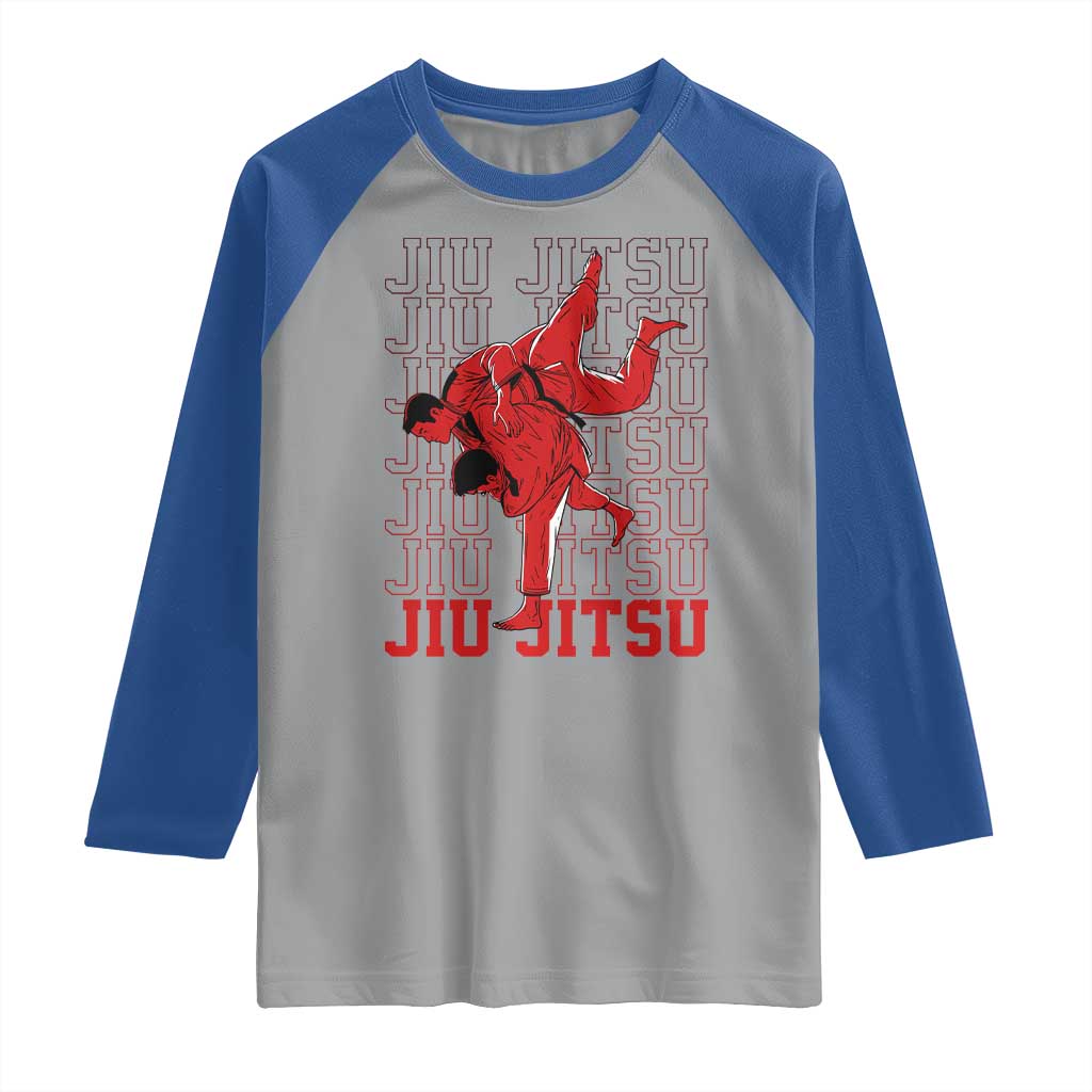 Brazilian Jiu Jitsu Raglan Shirt BJJ Distressed - Wonder Print Shop